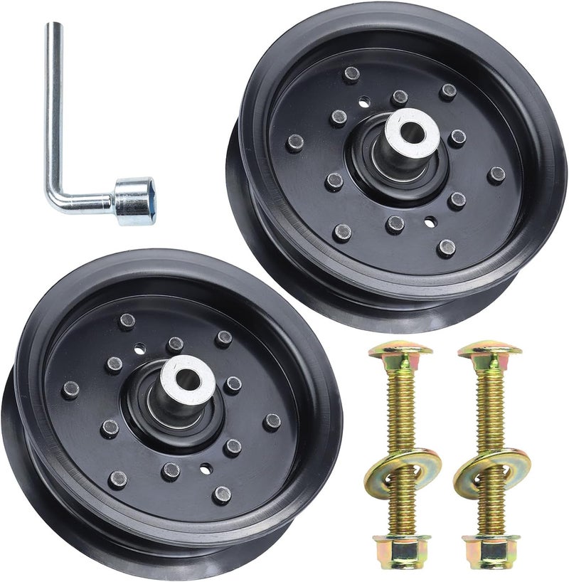 POSFLAG 2 Pack 532196106 Husqvarna Idler Pulley Replaces 197379 Idler Pulley Craftsman, 532197379 Husqvarna Idler Pulley, 532196106 Idler Pulley, 196106 for Husqvarna Z254, YTH22V46, LGT2654 Tractors - Image 1